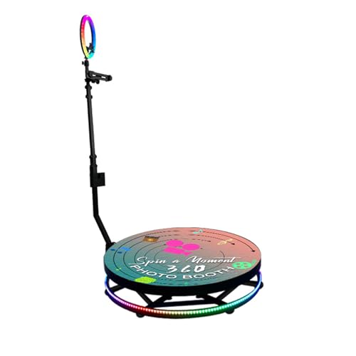 ASEDVG Dispositivo de cabina de fotos de 360 grados con ruedas, control remoto de soporte, movimiento lento automático giratorio de 360 grados, cabina de video personalizada gratuita, actualización de