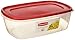 Rubbermaid 6640210 711717439723 Plastic Easy Find Lid Food Storage Container, BPA-Free, 40 Cup / 2.5 Gallon, Pack of 2, 2 Clear with Red