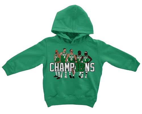 Boston 2024 Champions Basketball Stars Tribute Toddler Hooded Sweatshirt (Green, 2T)