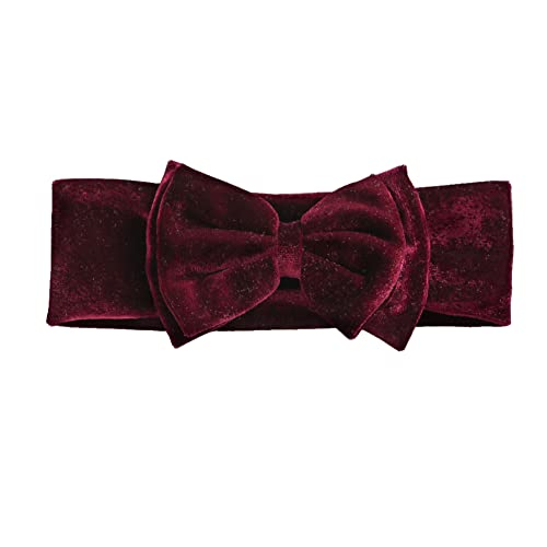 Yeeman 5Pcs Christmas Halloween Velvet Headbands For Baby Girls,Girls Bows Hair Bands Photography Props Hairbands For 0-2Years Girls (Red+Green+Wine Red+Royal Blue+Gray) #TOP3
