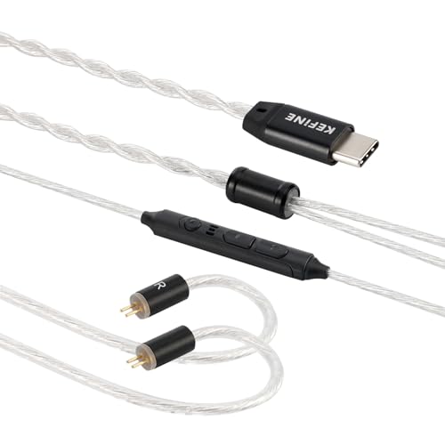 Kefine Klean USB-C �C���z���P�[�u�� �}�C�N�t�� 108�c �����x�⃁�b�L�� 0.78mm 2Pin ���P�[�u�� HiFi���� ��x�� �C�����C���R���g���[�� �X�}�z/PC/�^�u���b�g�Ή� Type-C �L�� �ڑ� �X�}�z/PC/�^�u���b