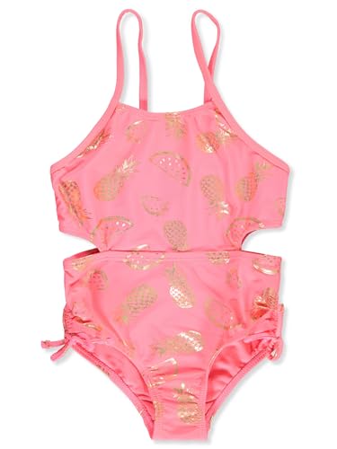 Limited Too Girls' 2-Piece Fruit Swimsuit Set - neon Coral, 4