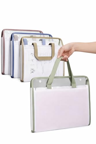 Image of Portable Document Organizer Bag with Handle and Lock, Expanding File Folder with Multi-Pocket Storage for Office, School and Home, Durable Paper File Holder