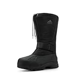 NORTIV 8 Men's Waterproof Hiking Winter Snow Boots Insulated Fur Liner Lightweight Outdoor Tall Boots,Size 10,Black,QUEBEC-M