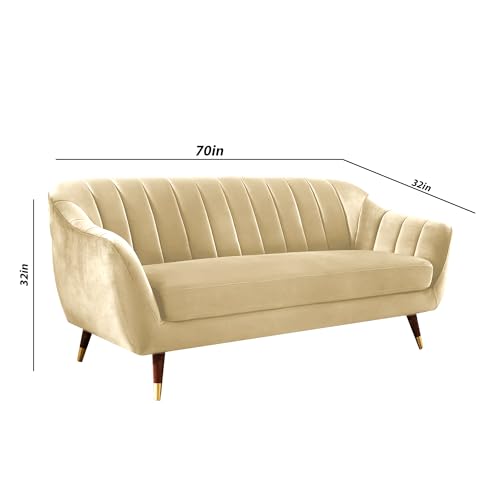 Image of Atticus 3-Seater Premium Fabric Sofa for Living Room, Office & Home (Cream) | Comfortable Modern Sofa Couch for Hall & Guest Room | Stylish Durable Furniture with 1-Year Warranty