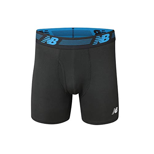 Image of New Balance Men's Performance Boxer Briefs with Fly, Breathable Stretch Underwear, Moisture Wicking, Soft Waistband (3 Pack)