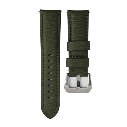 Correa de reloj de nailon de lona compatible con Panerai 1950 cuero vacuno negro