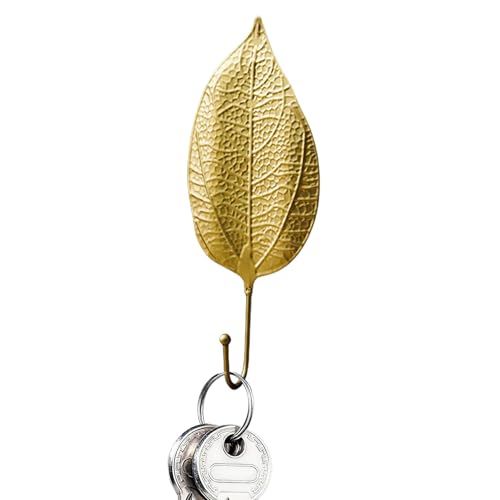 Gancho de pared con diseño de hojas, gancho de hierro decorativo de pared, colgador de tela de hierro de metal, decoración del hogar para baño, dormitorio, entrada, cuarto de bebé