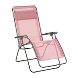 LAFUMA MOBILIER   Fauteuil Relax Transat Jardin   Chaise Longue Zéro Gravité   Rclip   Batyline® Iso   Rose Cerisier   Fabriqué en FRANCE   LFM4020_9950   Garantie 5 ans   L.88 > 163xl.67xH.81 > 114cm