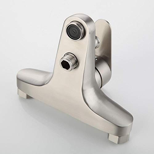 Robinet de douche en acier inox avec sortie baignoire murale - 8