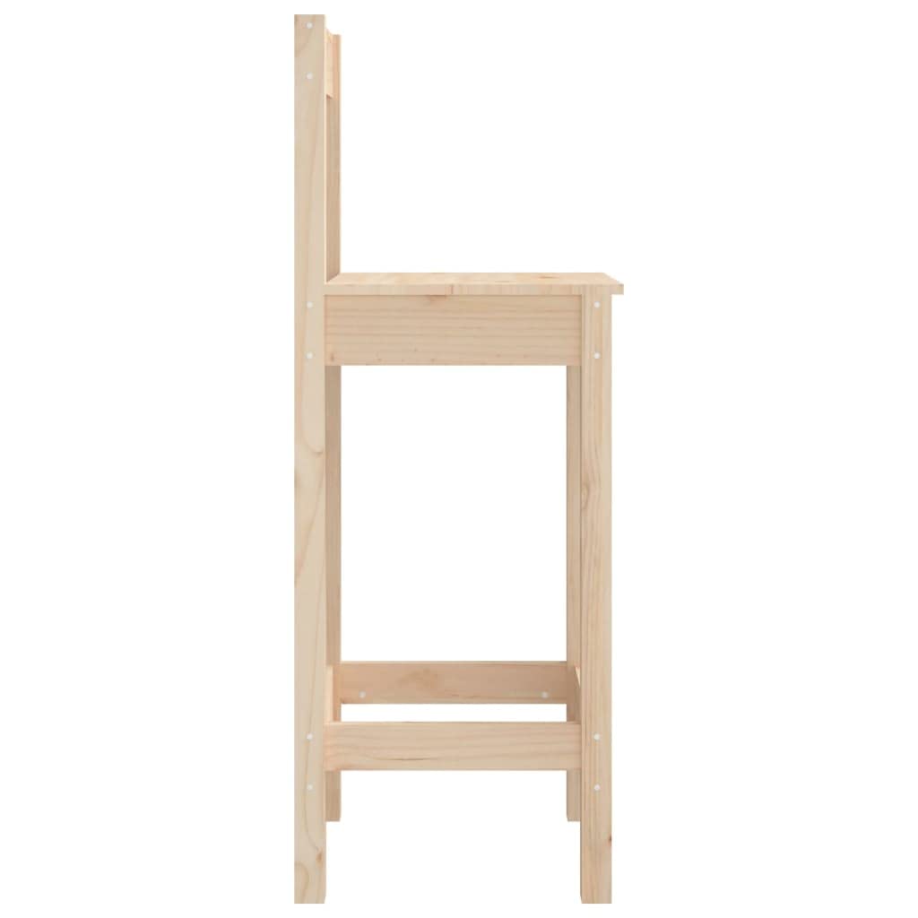 vidaXL 2X Taburetes Altos Asiento Silla Comedor Cocina Sala de Estar Salón Bar Bistró Mueble Interior Decoración Madera Maciza de Pino