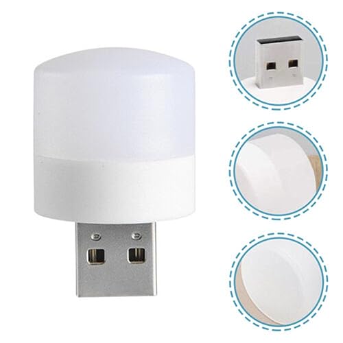 Mini Luminária Luz Lampada Led Abajur Usb Notebook - 5 unidades (Branco Frio)