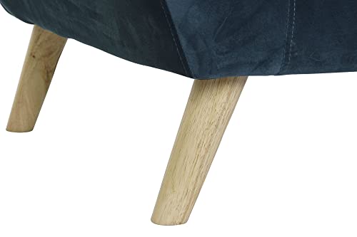 Sofá 2 plazas antimanchas en madera de caucho turquesa para salón 7