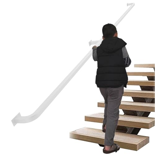 Rampe d'escalier en fer forgé blanc design industriel chic 570 cm - 2