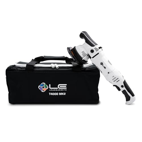Liquid Elements Auto Poliermaschine T4000 V2 MK2 EU mit 15mm HUB Exzenter Poliermaschine 950W inkl. Tragetasche & Kohlebürsten handlich & robust mit praktischer Handauflage