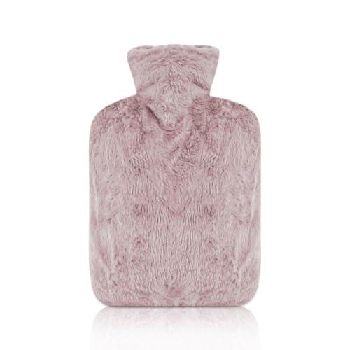 Tetnsk Bouillotte Eau Chaude, 2L Bouillottes Chaude Chauffe Pour les mains et les pieds (Rose)