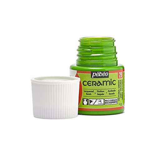 Pebeo 025-028 Ceramic, Enamel Effect Paint, 45 Ml Bottle - Victoria Green #TOP2