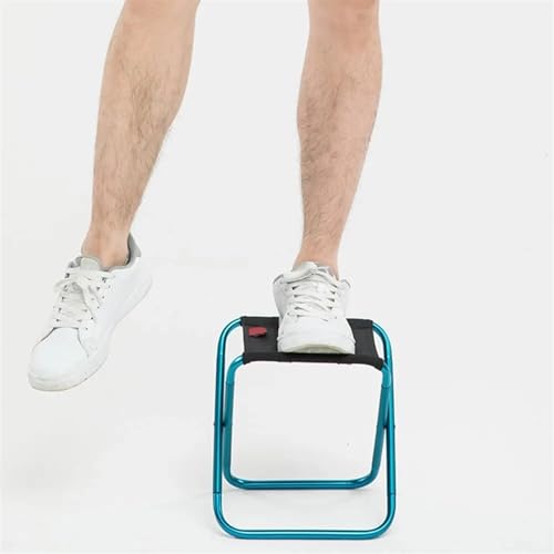 Mini siège de rangement pliable tabouret camping alu jaune - 6