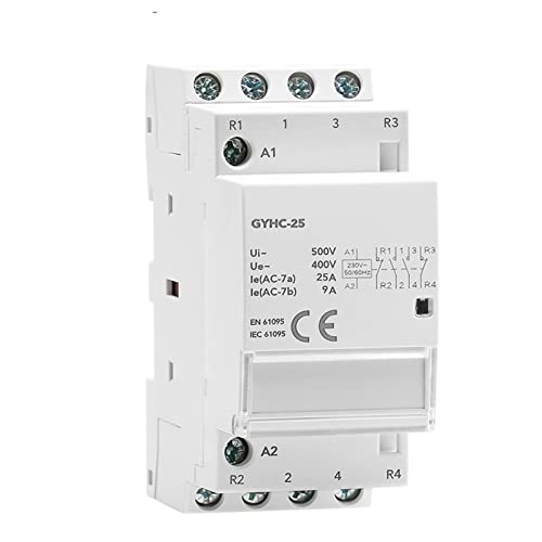 Contacteur automatique AC230V 4P 25A 2NO2NC modulaire rail DIN 50Hz