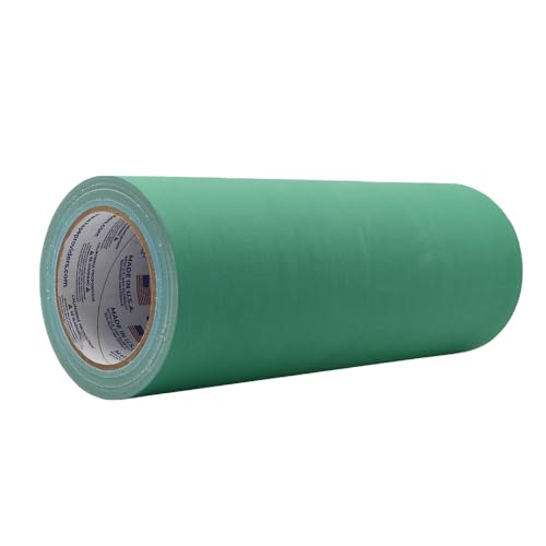 Image of WOD GTC12 Gaffer Tape, Green Low Gloss Finish Film, 12 inch x 60 ft. (Pack of 4) Residue Free, Non Reflective Cloth Fabric, Secure Cords, Water Resistant, Photography, Filming Backdrop