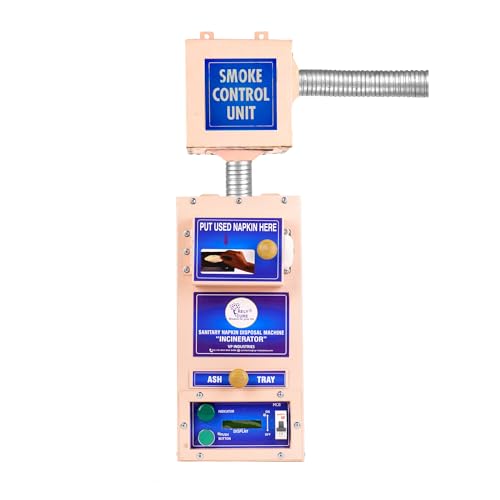 Image of BY VP Industries (Small-100 Pad Per Day) Sanitary Napkin Incinerator with Smoke Control Unit | Pad Destroyer with a burning capacity of 5 to 6 pads per cycle in a 15-minute duration.
