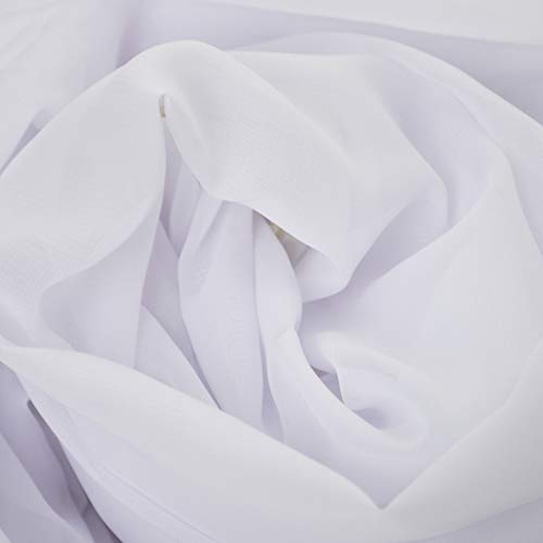 The Turkish Emporium BellyLady Stunning Handmade Chiffon Belly Dance Veil, For Practice-White