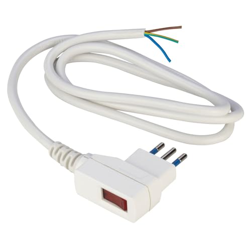 POLY POOL - PP2690X Cavo Alimentazione 2 m - Cavo con Interruttore di Sicurezza sulla Spina Salvaspazio 10A - Adatto per Prese Grandi e Piccole