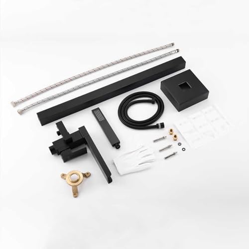 Robinet mitigeur de douche sur pied noir mat cascade 2 fonctions monocommande - 8