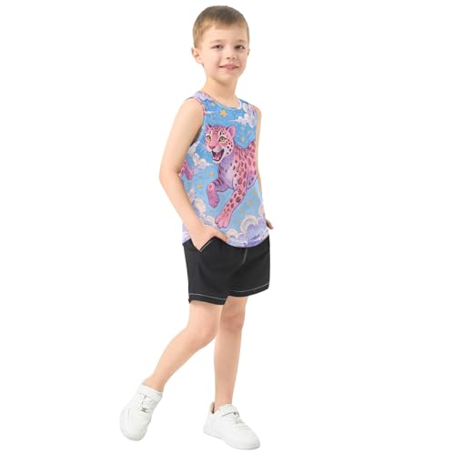 Boys' Tank Top Shirt Running Leopard Cloud Sleeveless T-Shirts4