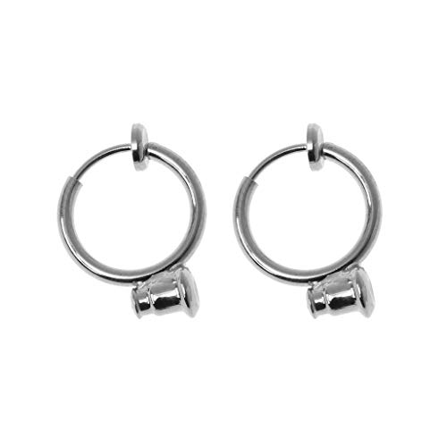 1 Pair Silver Gold Rose Gold Clip-on Earrings Converter Non Pierced Earrings 13mm Round Ear Rings for Jewelry Making
