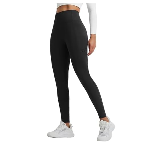 baleaf Women's Fleece Lined Thermal Leggings Winter Warm Pants High Waisted Tummy Control Cold Weather Tights with Pockets for Yoga Running Hiking Black M