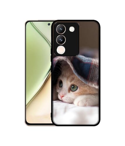 Image of Sleepy Kitten Design Premium 2D Printed Metal Back Case Cover for Vivo Y200 5G