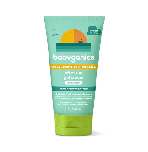 Babyganics After Sun Gel Cream, Mellow Melon, 5oz