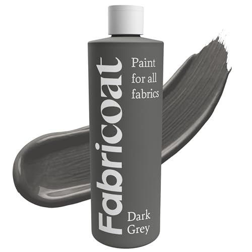 Fabricoat Dark Grey Fabric Upholstery Paint & Dye | 250ml / 8.5 fl oz | Dark Grey - Restore or Change Color of Couches Chairs Upholstery Car Interiors Clothing...
