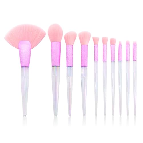 Pinceaux de maquillage pour fard à paupières et poudre - Set de 10 accessoires de beauté