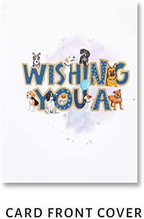 Cardology - Happy Birthday Dogs Pop Up Card | 3D Birthday Card for Dog Lovers, Battersea Charity Card | Officially Licensed