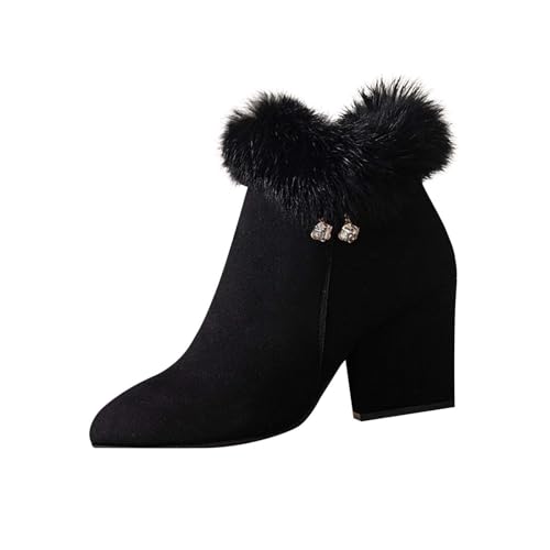 Bottes Haute de Neige Femme Hiver Bottines Fourrées de Randonnée Chaudes Boots Chaussons LéGèRes AntidéRapante Bottine Imperméables Chaussures D'hiver...