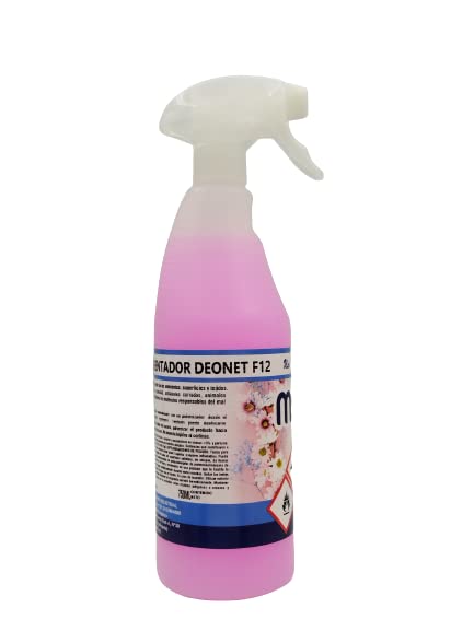 MSU - Ambientador Purificador DEONET F-12 | Elimina y Neutraliza Malos Olores | Acción Prolongada de 1000ml | Ideal para Ambientes Cerrados, Humedad, Tabaco | Útil para Superficies y Tejidos