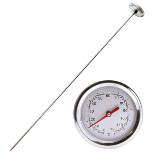 Thermomètre à compost et sol en acier inoxydable avec cadran 2 pouces et tige 20 pouces