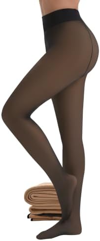 Oivek Thermo Strumpfhose Damen Winter, Gefütterte Fleece Thermostrumpfhose | Durchscheinend Gefütterte Strumpfhose Damen, Warm Strumpfhosen Damen winter, Fleece Thermo Leggings Dam