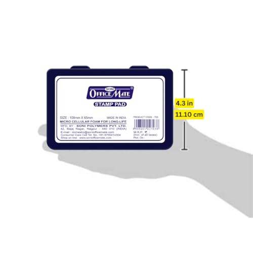 Image of Soni Officemate Medium Stamp Pad - Violet | Pack of 10| Crisp, Long-Lasting Impressions | Quick-Drying, Smudge-Free Ink | Durable & Refillable | Ideal for Office, Craft & DIY Projects