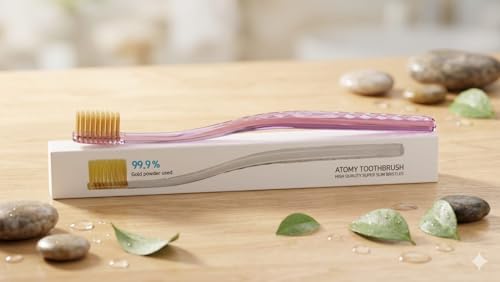 Image of ATOMY Toothbrush with Gold Powder, Multicolour Brush