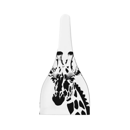 Newborn Baby Hat, Black and White Giraffe Print Soft Top Knot Beanie Cap, Cute Baby Headwear for 0-6 Months2