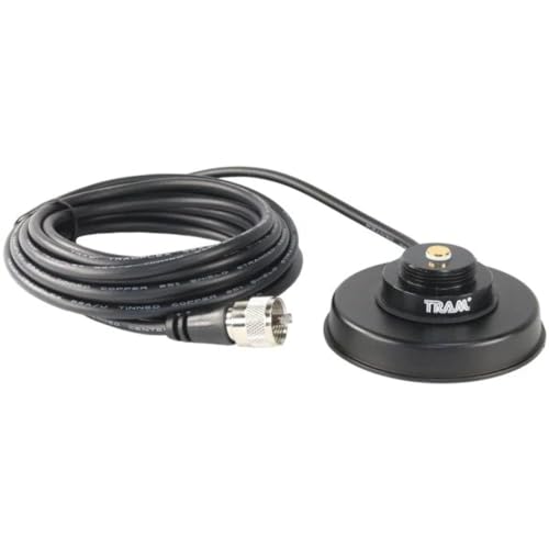 Tram 1235 3-1/4-Inch Black Zinc NMO Magnet Mount with RG58 Coaxial Cable and UHF PL-259 Connector