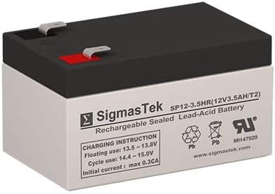 SigmasTek Batería SP12-3.5HR, terminal F2 de 12 voltios y 3.5 amperios horas