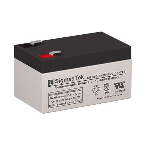 SigmasTek SP12-3.5HR Battery, 12 Volt 3.5 Amp Hours F2 Terminal Cover