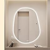 Photo Gallery gtzly specchio da bagno retroilluminato a led irregolare, specchio da trucco asimmetrico da parete con luci, antiappannamento, dimmerabile, antideflagrante(50 * 70cm/20 * 28in) Photo Gallery gtzly specchio da bagno retroilluminato a led irregolare, specchio da trucco asimmetrico da parete con luci, antiappannamento, dimmerabile, antideflagrante(50 * 70cm/20 * 28in)