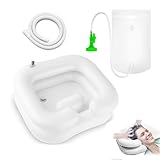 Haarwaschbecken für Bettlägerige, Aufblasbares Haarwaschbecken mit 1M Ablaufschlauch, Mobiles Haarwaschbecken,Aufblasbares Shampoo Becken für Bettlägerige Schwangere Verletzte Postoperative Patientin