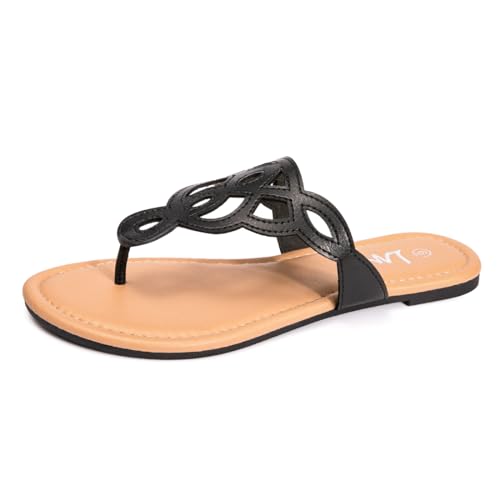 LM Women's Thong Sandals T-Strap Sandals Slip On Flat Sandals Flip Flop Casual Summer Slide Sandals