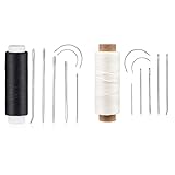 Ftyiwu Waxed Thread, Leather Sewing Waxed Thread with Hand Sewing Needles, Leather Sewing Thread Set